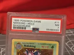 Vintage 1999 Pokemon Shadowless Nidoking Holo 11/102 Card PSA 7 - Image 5