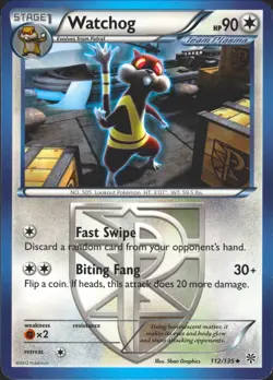 Watchog (Team Plasma) 112/135 Plasma Storm Lightly Played Pokemon Card - Image 1