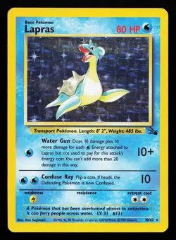 Lapras 10/62 Holo Rare Fossil Pokemon Card - Image 1