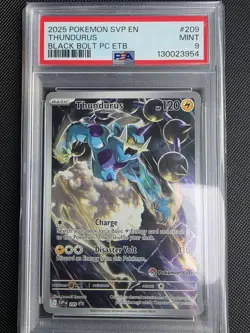 Pokemon Thundurus TCG SVP 209 Black Bolt ETB Promo Card Pokemon Center Psa 9 - Image 1