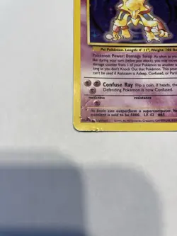Alakazam Holo Rare 1/102 Base Set WOTC 1999 Pokemon Card HP - Image 2