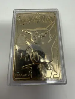 Pokemon 23K Gold Plated Pikachu Trading Card 1999 Burger King Limited Edition - Image 1