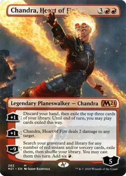 MTG - Chandra, Heart of Fire - Borderless - M21 - Magic the Gathering - Image 1