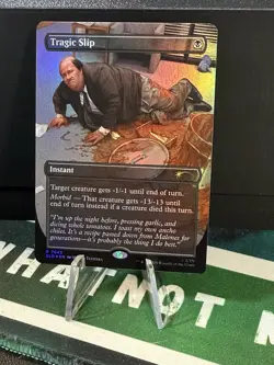 MTG The Office Tragic Slip Kevin Borderless Dwight’s Destiny Secret Lair Foil - Image 1