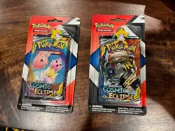 2 Pokemon Cosmic Eclipse & Chilling Reign 2 pack Blister w/ pin - Sealed - Image 1
