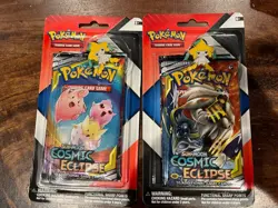 2 Pokemon Cosmic Eclipse & Chilling Reign 2 pack Blister w/ pin - Sealed - Image 2