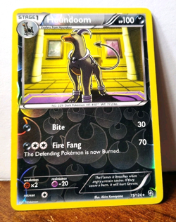 POKEMON HOUNDOOM 75/124 REVERSE HOLO RARE DRAGONS EXALTED MP-HP - Image 1