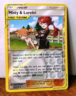 POKEMON MISTY & LORELEI 199/236 REVERSE HOLO COSMIC ECLIPSE TAG TEAM MP-LP - Image 1