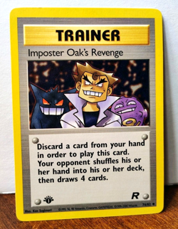 POKEMON IMPOSTER OAKS REVENGE 76/82 1ST EDITION TRAINER TEAM ROCKET LP GENGAR - Image 1