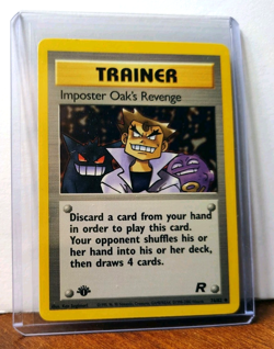 POKEMON IMPOSTER OAKS REVENGE 76/82 1ST EDITION TRAINER TEAM ROCKET LP GENGAR - Image 5