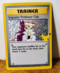 POKEMON IMPOSTER PROFESSOR OAK 73/102 HOLO RARE CELEBRATIONS CLASSIC NEAR MINT - Image 1