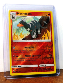 POKEMON HOUNDOOM 46/214 REVERSE HOLO RARE LOST THUNDER NM NEAR MINT - Image 5