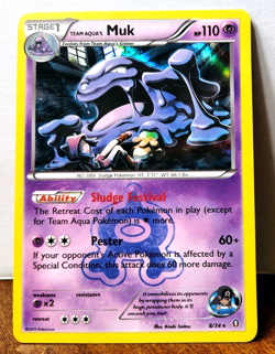 POKEMON TEAM AQUA'S MUK 8/34 HOLO RARE DOUBLE CRISIS LP - Image 1