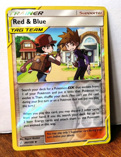 POKEMON RED & BLUE 202/236 REVERSE HOLO COSMIC ECLIPSE TAG TEAM MP-LP - Image 1
