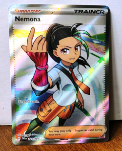 POKEMON NEMONA 229/091 FULL ART TRAINER PALDEAN FATES NEAR MINT - Image 1
