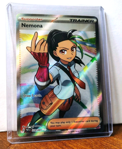 POKEMON NEMONA 229/091 FULL ART TRAINER PALDEAN FATES NEAR MINT - Image 5
