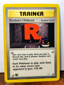 POKEMON ROCKET'S HIDEOUT 63/64 1ST EDITION TRAINER NEO REVELATION LP-NM GENGAR - Image 1