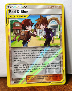 POKEMON RED & BLUE 202/236 REVERSE HOLO COSMIC ECLIPSE TAG TEAM LP-NM - Image 1