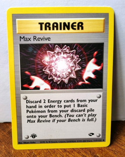 POKEMON MAX REVIVE 117/132 1ST EDITION TRAINER GYM CHALLENGE LP - Image 1