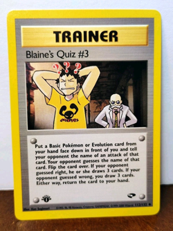 POKEMON BLAINE'S QUIZ #3 112/132 1ST EDITION TRAINER GYM CHALLENGE NM NEAR MINT - Image 1