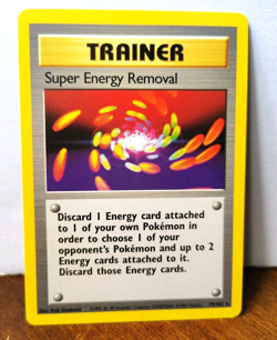 POKEMON SUPER ENERGY REMOVAL 79/102 RARE TRAINER BASE SET LP - Image 1