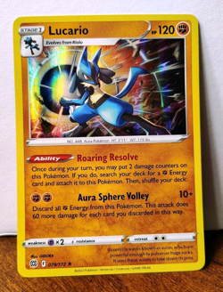 POKEMON LUCARIO 079/172 HOLO RARE BRILLIANT STARS NM NEAR MINT - Image 1
