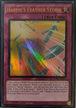 YuGiOh Harpie's Feather Storm Ultra Rare 1st Edition RA01-EN073 - Image 1