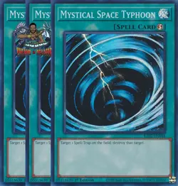 Yugioh! 3x Mystical Space Typhoon RA02-EN048 Ultra Rare 1st Ed NM - Image 1