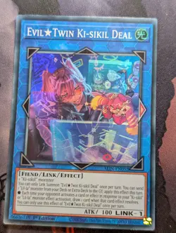 Evil Twin Ki-sikil Deal ALIN-EN052 Super Rare 1st Edition YuGiOh TCG Card NM - Image 1