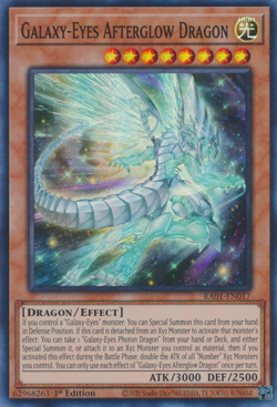Yugioh! 1x Galaxy-Eyes Afterglow Dragon RA01-EN017 Ultimate Rare 1st Ed NM - Image 1