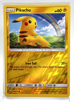 Pikachu 28/73 Reverse Holo Pokemon Card 2017 Shining Legends LP - Image 1