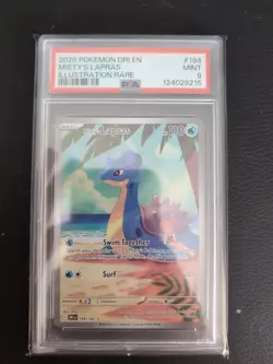 Misty's Lapras 194/182 Holographic Pokemon Card Destined Rivals PSA 9 - Image 1