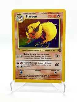 Pokemon TCG Flareon Rare Holo Card #3/64 Jungle - Image 1