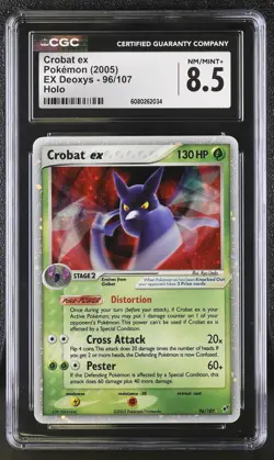 CGC 8.5 Crobat ex 2005 EX Deoxys 96/107 Holo Pokemon Card - Image 1