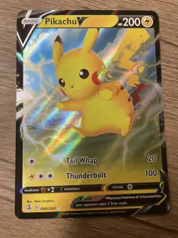 Pokemon TCG Pikachu V 086/264 Fusion Strike Ultra Rare 2021 - Image 1
