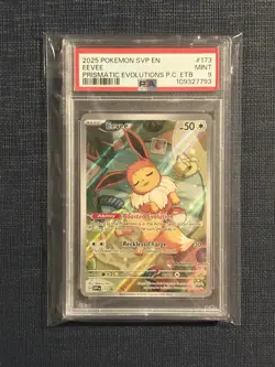 Pokemon Center Eevee Stamped 173 SV Prismatic Evolutions Promo PSA 9 - Image 1