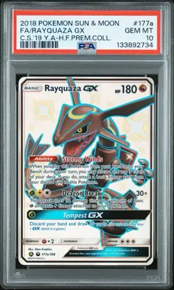 2018 Pokemon Rayquaza GX Premium Collection PSA 10, 177a/168, Hidden Fates - Image 1