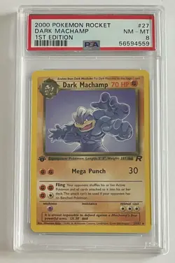 Pokemon 1st Edition Team Rocket Dark Machamp 27/82 PSA 8 NM - MT - Image 1