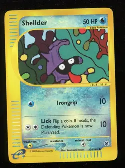 Pokemon 2002 Expedition - Shellder - Reverse Holo - 129 - Image 1
