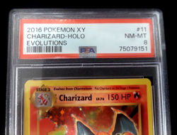2016 Pokemon XY Charizard Holo Evolutions #11 PSA 8 NM - Image 2