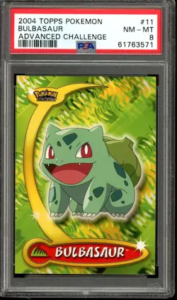 2004 Topps Pokemon Bulbasaur #11 Advanced Challenge PSA 8 Near Mint - Image 1