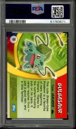 2004 Topps Pokemon Bulbasaur #11 Advanced Challenge PSA 8 Near Mint - Image 2
