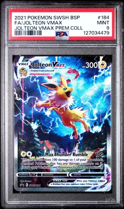 2021 POKEMON SWSH BLACK STAR PROMO #184 FULL ART/JOLTEON VMAX PSA 9 - Image 1