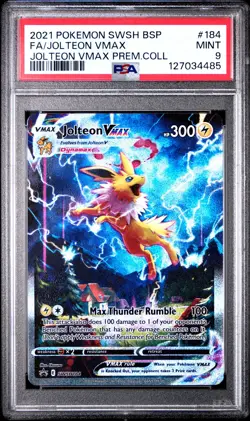 2021 POKEMON SWSH BLACK STAR PROMO #184 FULL ART/JOLTEON VMAX PSA 9 - Image 1