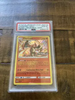 2019 Pokemon SM Black Star CHARIZARD Team Up Staff Promo SM158 PSA 10 GEM MT - Image 1