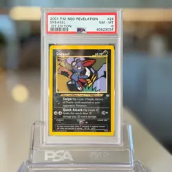 2001 Pokemon Neo Revelation Sneasel 1st Edition PSA 8 24/64 #24 - Image 1