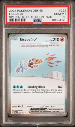 Eiscue ex - 222/197 - SIR - Obsidian Flames - Pokemon - PSA 10! - Image 1