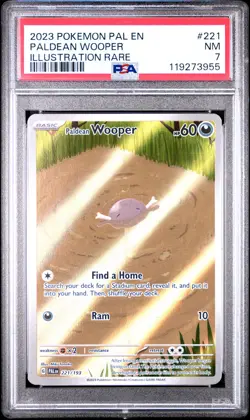 2023 POKEMON PAL EN-PALDEA EVOLVED ILLUSTRATION RARE #221 PALDEAN WOOPER PSA 7 - Image 1
