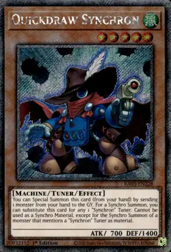 Quickdraw Synchron - Platinum Secret Rare 1st Edition RA03-EN228 - NM - YuGiOh - Image 1