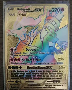 NEAT! Six Pack Gold METAL Pokemon Cards Tag Team GX Pikachu Charizard Mewtwo - Image 4